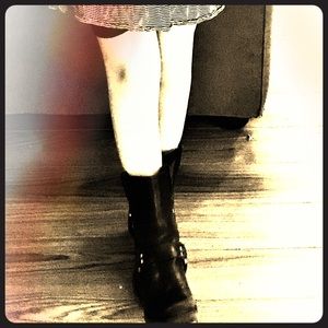 FRYE HARNESS black leather boots girls size 12.5